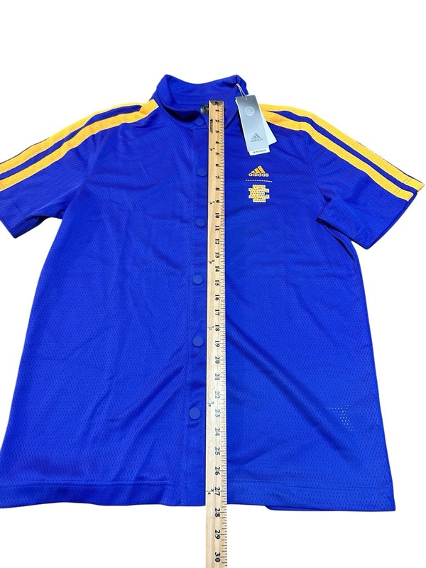 NWT Adidas X Eric Emanuel Men’s Medium Hoops Summer Essentials Snap Shooter Tee gallery