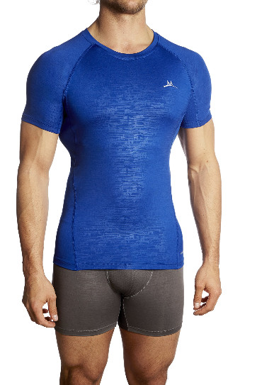 Mission Men's VaporActive Compression Shirt, Royal Blue, Medium gallery