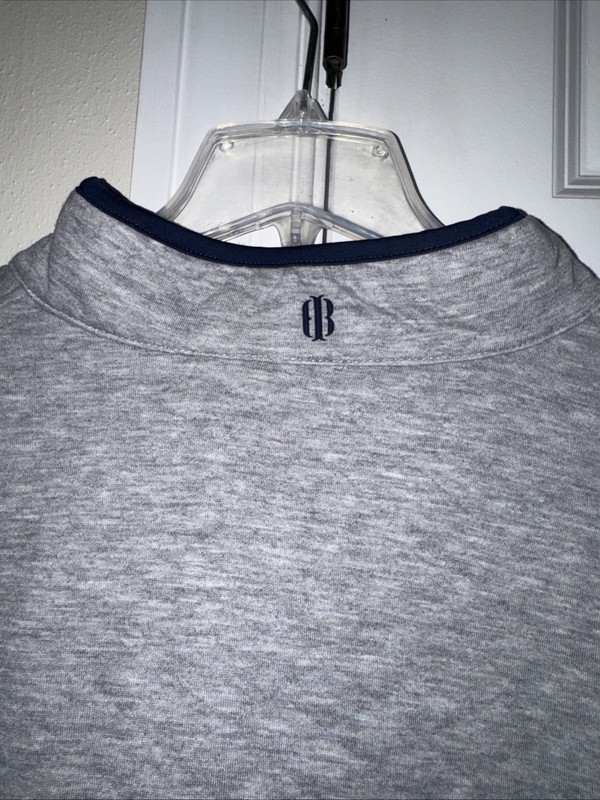 Holderness Bourne Sullivan Pullover Quilted Snap Sweater Mens Sz S Gray gallery
