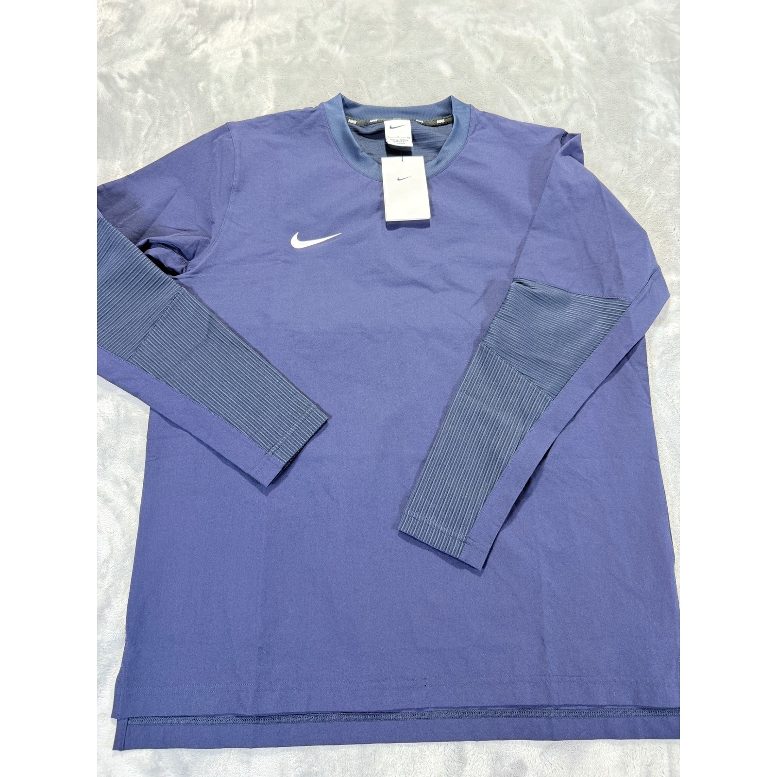 Nike Player Pullover Baseball Long Sleeve Jersey Top Blue Size S New gallery