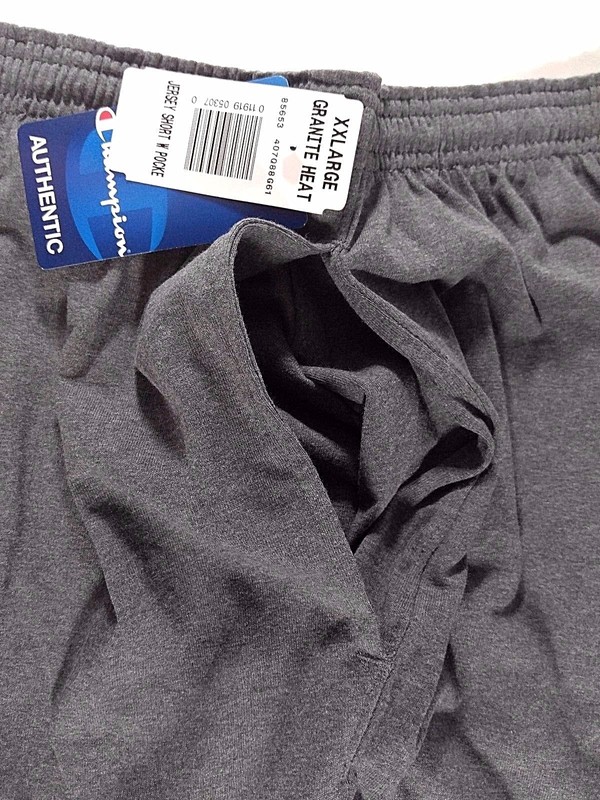 CHAMPION Men's Jersey Shorts, Pockets, Size XXL Gray or Black, Elastic Waist NWT gallery