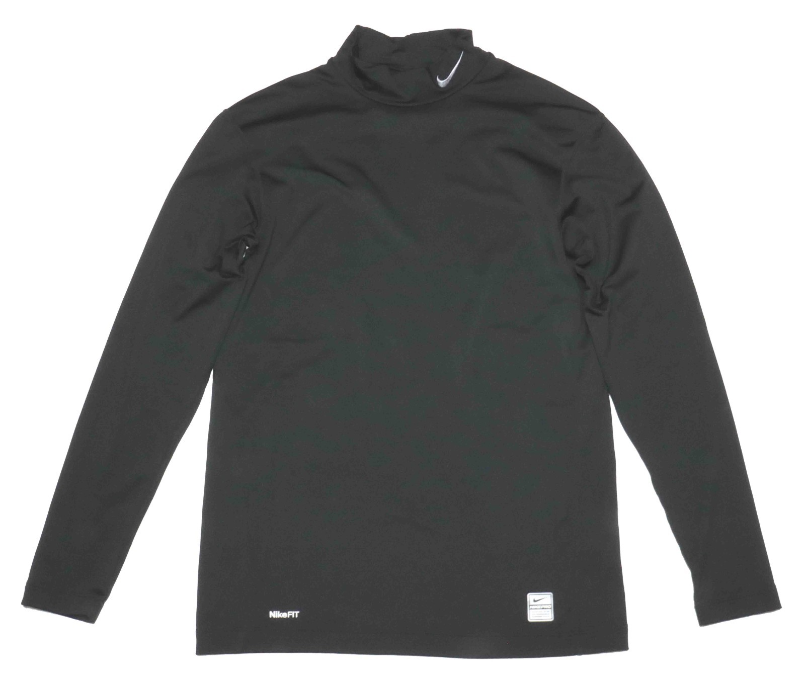 Nike Pro Fit Black Compression Mock Neck L/S Athletic Training Shirt Mens Sz XL gallery