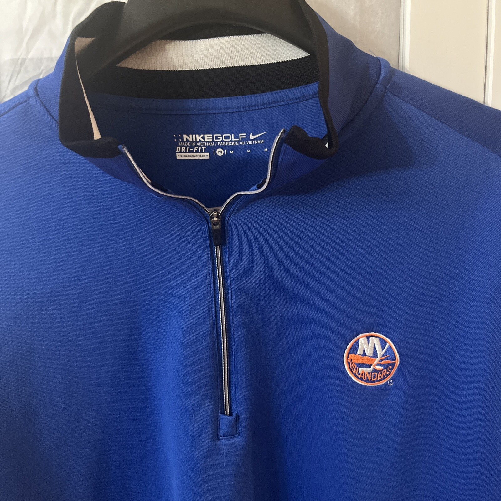 Nike Golf Dri-Fit New York Islanders Men’s Size M Blue 1/4 Zip Pullover Shirt gallery