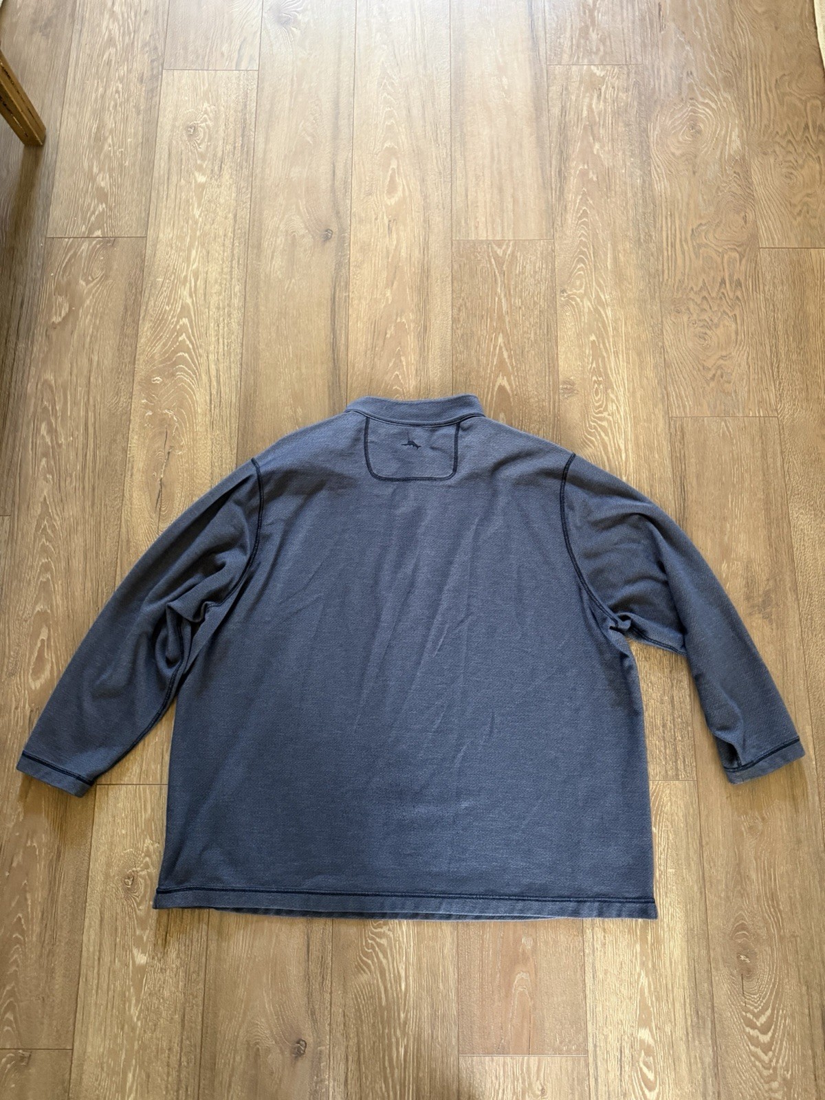 Men's XL 1/4 Zip Reversible Pullover Golf Top Gray/Blue Polyester Mock Neck Logo gallery