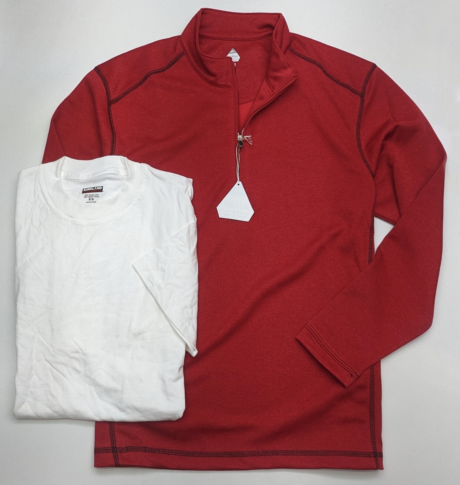 Men's lot: Bolle Tech Active 1/4 Zip Pullover & Kirkland Tee - Medium (e40) gallery