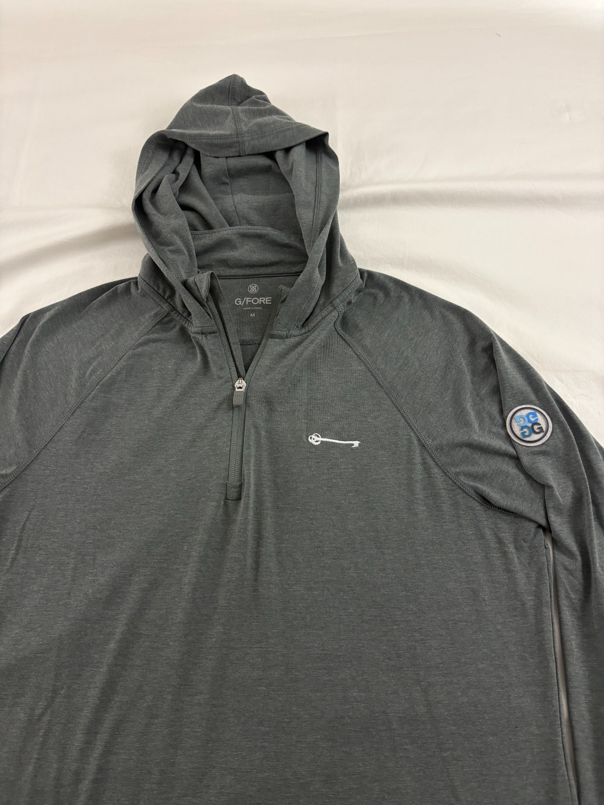 G/FORE Luxe Quarter Zip Mid-Layer Golf Performance Hoodie Men's Sz. M! gallery