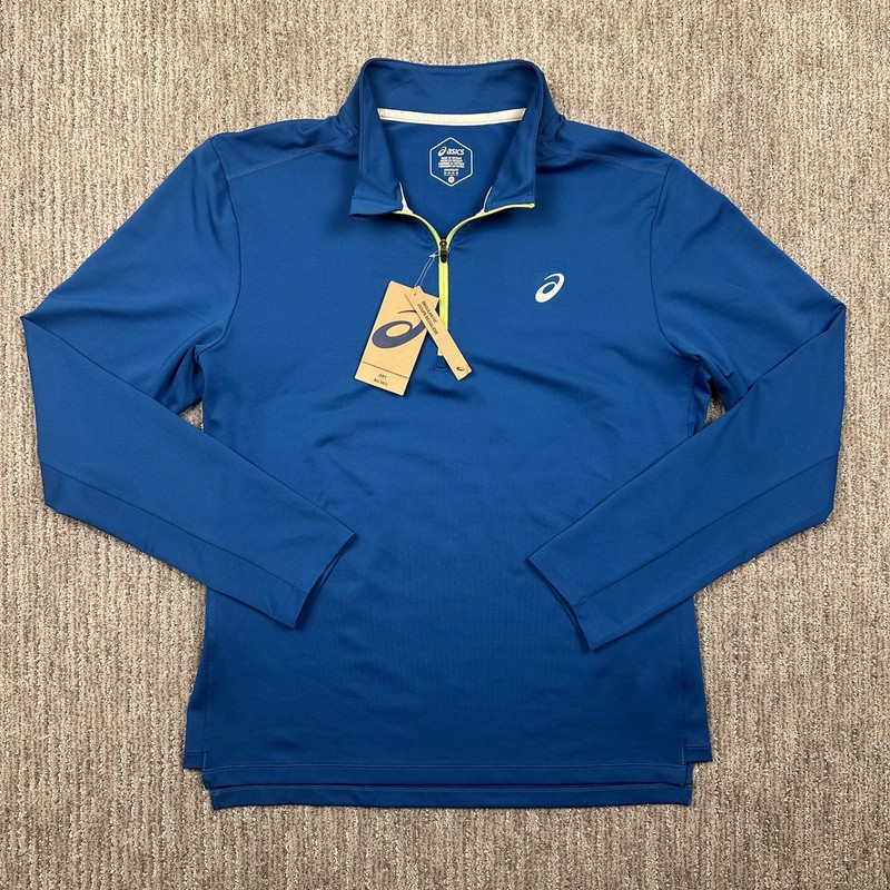 Asics Ready Set Half Zip Blue Mens Size Medium Running Outdoor NWT ￼ gallery