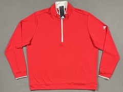 NWT Adidas Core Lightweight 1/4 Zip Long Sleeve Top JJ1709 Red Men’s Size XL