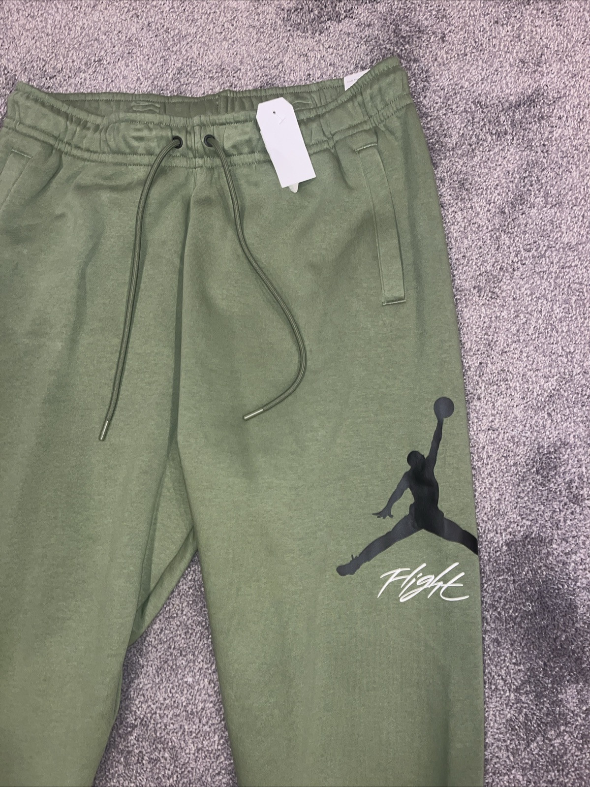 Nike Air Jordan Flight Baseline Fleece Pants Joggers Olive Green XL FD7345-340 gallery