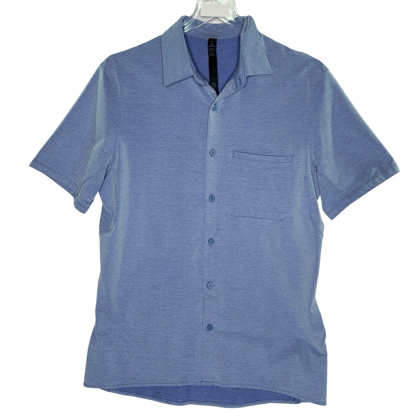 Lululemon Commission Short Sleeve Shirt M Harbor Blue Sweat Wicking gallery