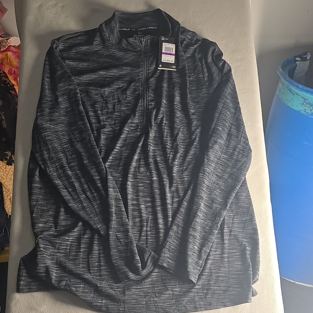 Under Armour UA Seamless 1/2 Zip Fitted Mock Neck Long Sleeve Heathered 2XL