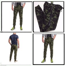 NEW RBX Active Men’s Camo GREEN Tech Fleece Tapered Zipper Sweat Pants SMALL