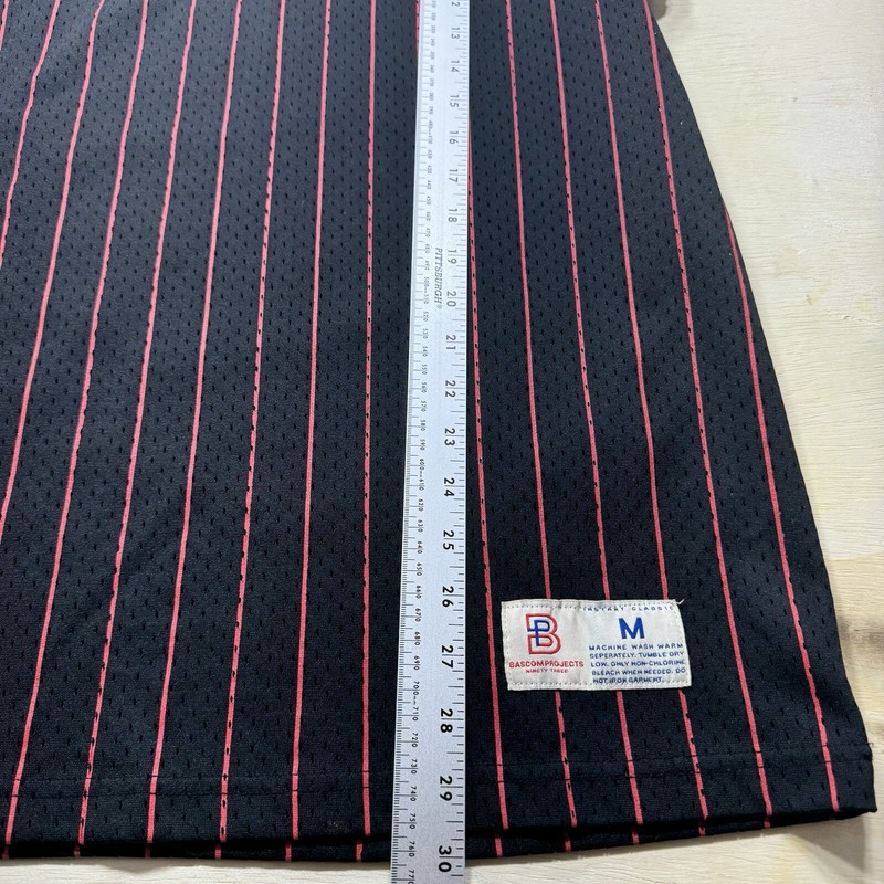 NWT Bascom Projects Ninety Three Jersey Size Medium Black With Red Stripes gallery