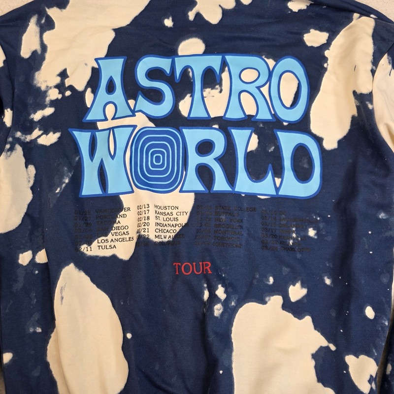 Travis Scott Astroworld Tour Men’s Cactus Jack Tie Dye Hoodie Blue XL gallery