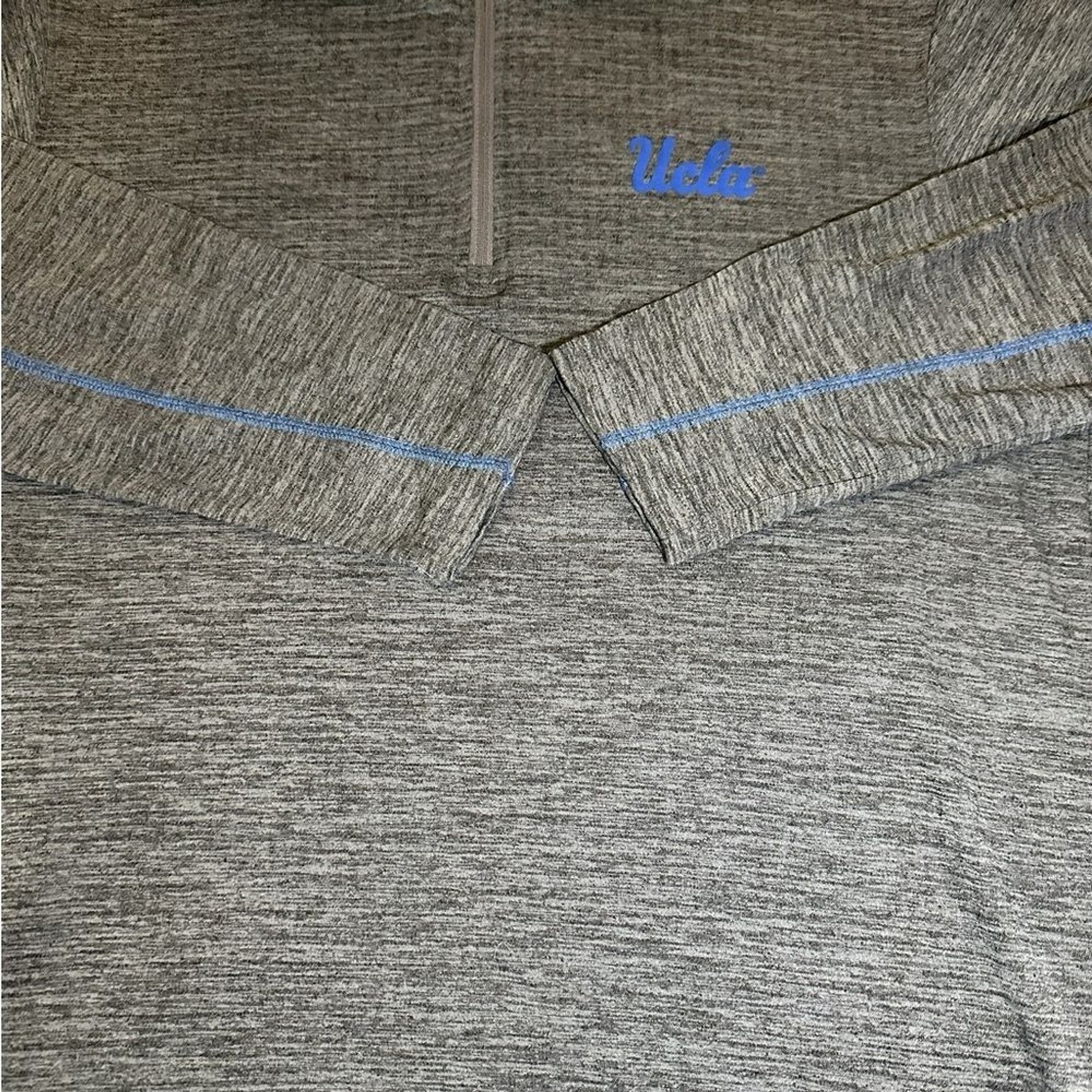 Men’s UCLA Rivalry Threads 1/4 Zip Waffle Knit Size Large Color Grey gallery