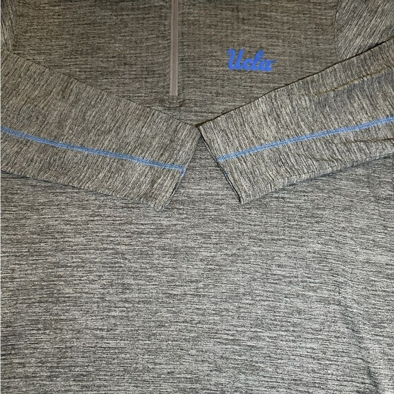 Men’s UCLA Rivalry Threads 1/4 Zip Waffle Knit Size Large Color Grey gallery