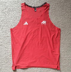 adidas Runners Climacool Singlet Tank Top Lightweight Scoop Neck Logo Red