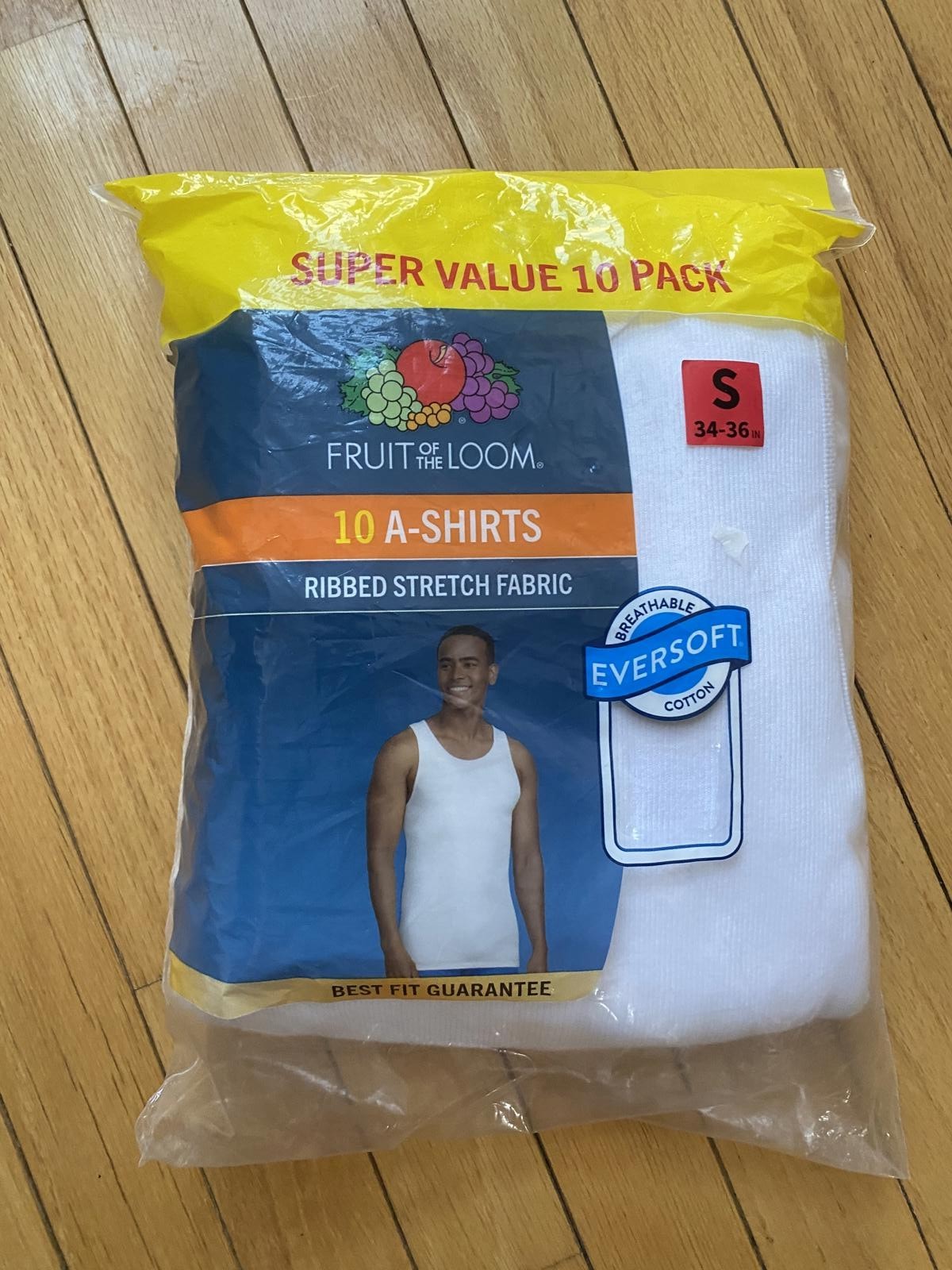 Fruit of the Loom Men's Tag-Free A-Shirts 10 Pack, Small, White gallery