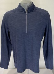 Lululemon L Large Surge Warm 1/2 Zip Blue Activewear Shirt LM3DH0S Mens