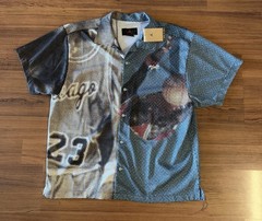 Nike Air Jordan Flight Heritage Graphic Button Shirt Mens Sz Large DM1396-010