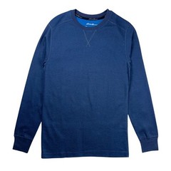 Eddie Bauer Heavyweight Doubleknit Thermal Crew Top Shirt Blue M Retail $40
