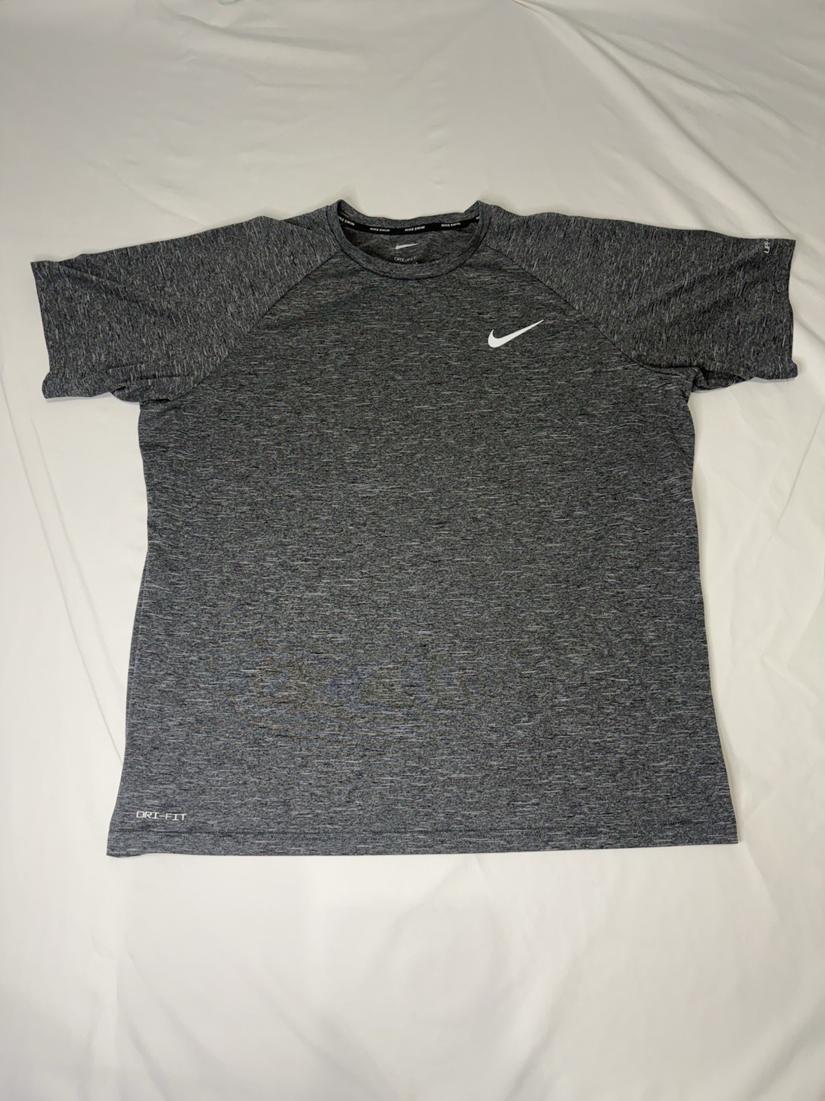 Nike Swim Men's DRI FIT Grey UPF 40+ Tee Shirt LARGE gallery
