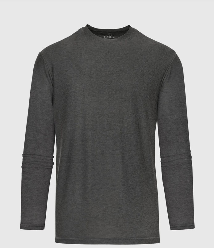 3x True Classic Active Long Sleeve Crew Lot Of 3 White/Charc Hthr Gray/Navy Sz L gallery