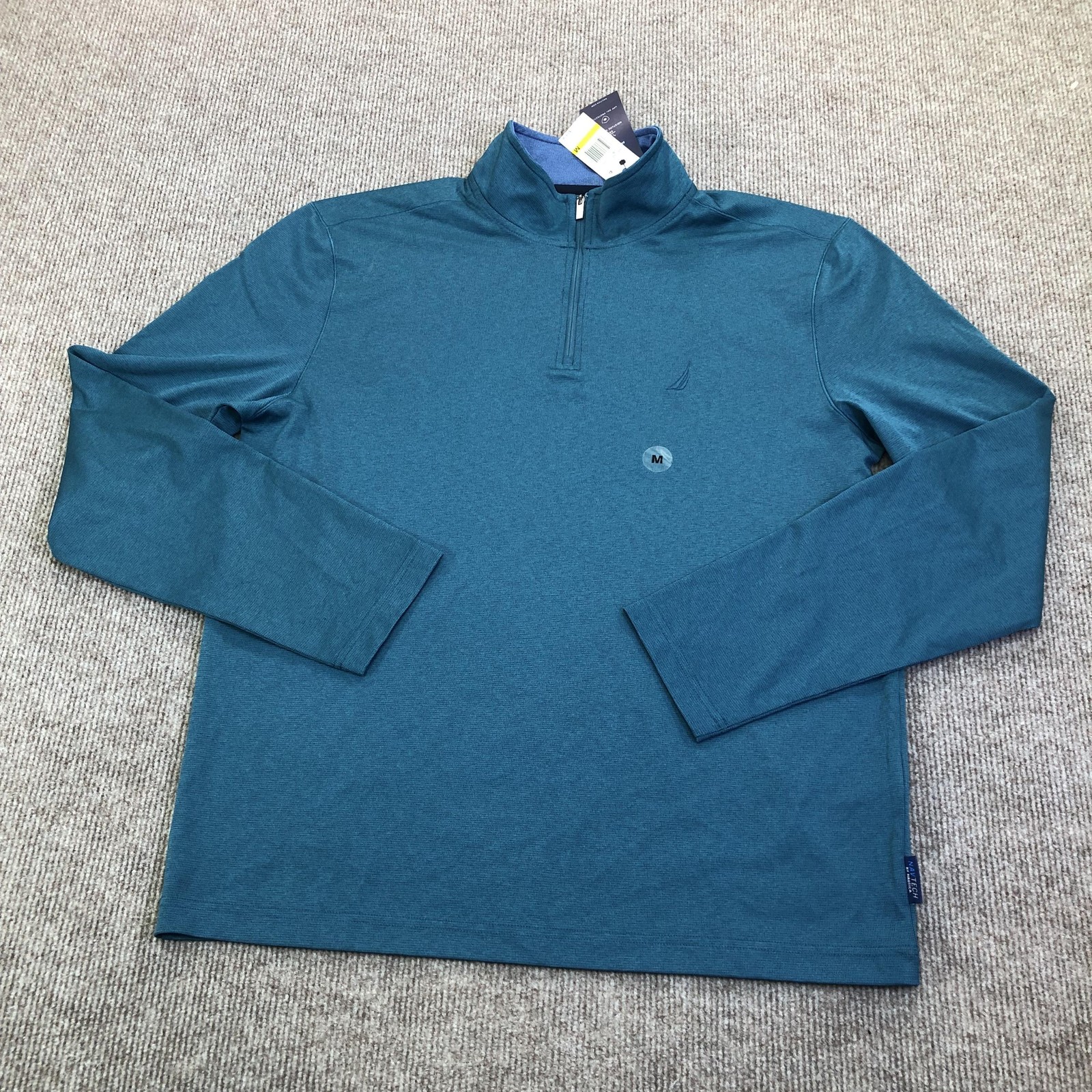 Nautica Pullover Mens Medium Blue NAVTECH Long Sleeve 1/4 Zip Performance Top gallery