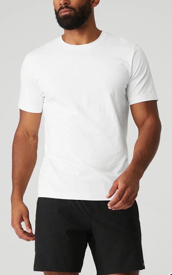 ALO Yoga Men’s Conquer Reform Performance Crewneck T-Shirt - White - 2XL gallery