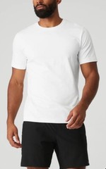 ALO Yoga Men’s Conquer Reform Performance Crewneck T-Shirt – White – 2XL