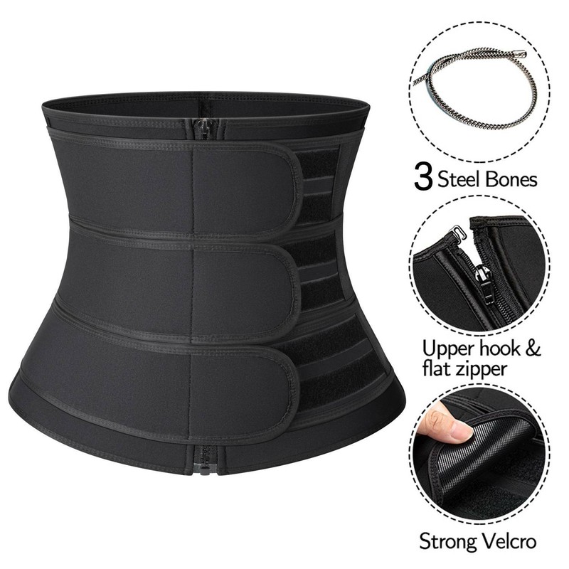 Mens 3 Straps Waist Trainer Corsets Workout Cincher Slimming Sauna Body Shaper gallery