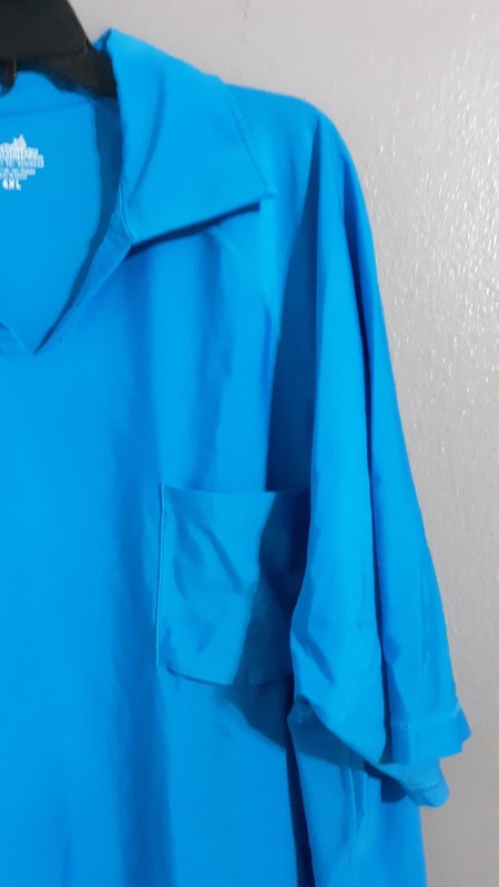 Men’s UV Skinz Blue UPF 50 + Sunwear Short Sleeve Summer Polo Shirt. Sz 4xl gallery