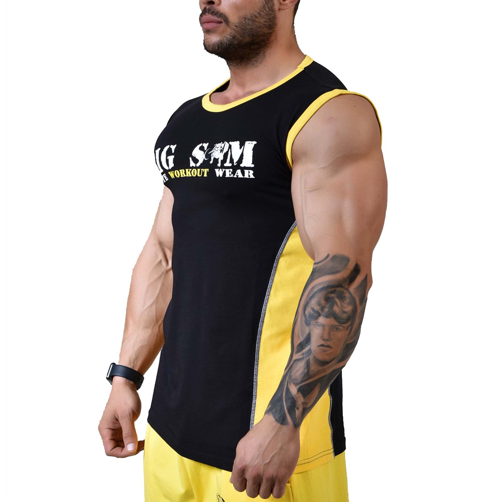 BIG SM men's muscle shirt tank top armpit shirt stringer fitness bodybuilding 2273 gallery
