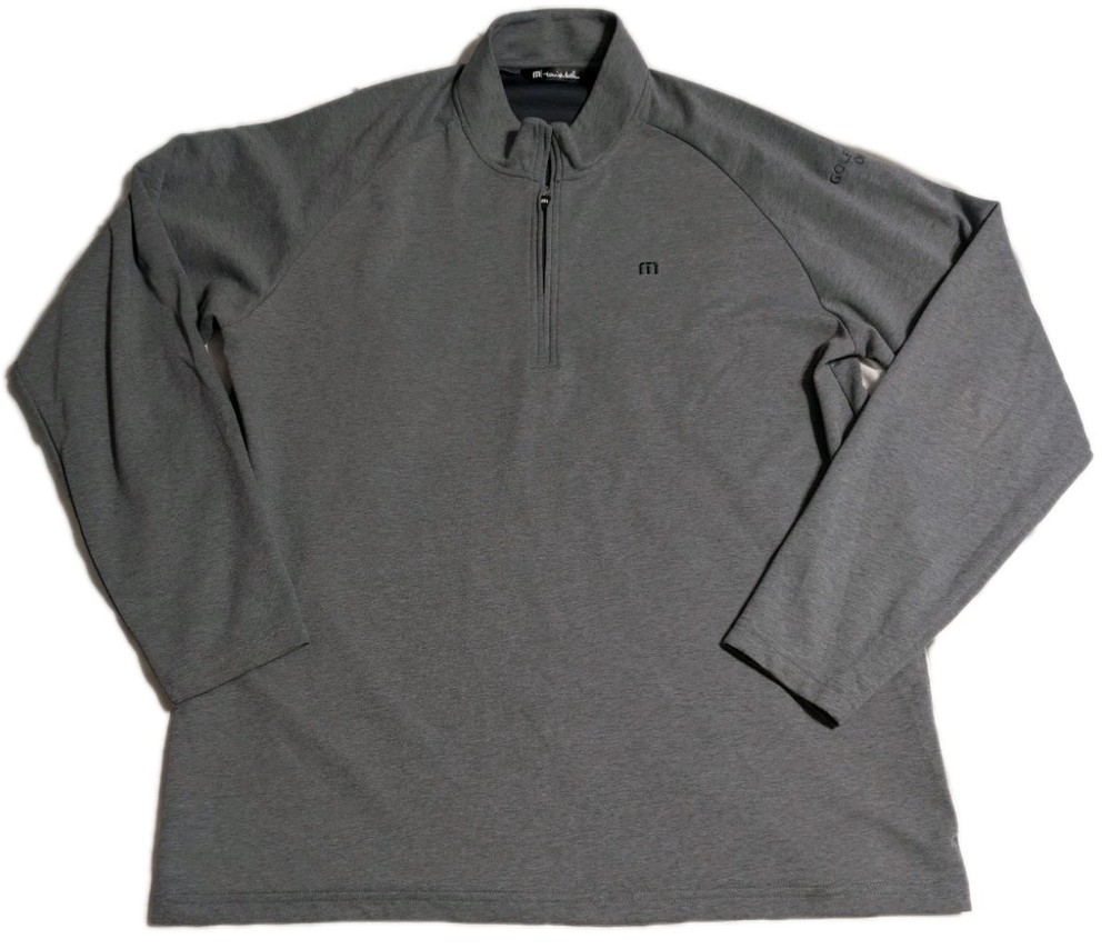 Travis Mathew Gray 1/4 Zip Pullover Mens XXL Golf Ball Ops Lightweight Stretch