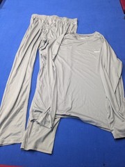 Cabela’s Mens Large Thermal Base Layer Set Grey Long Sleeve Shirt Pants Large