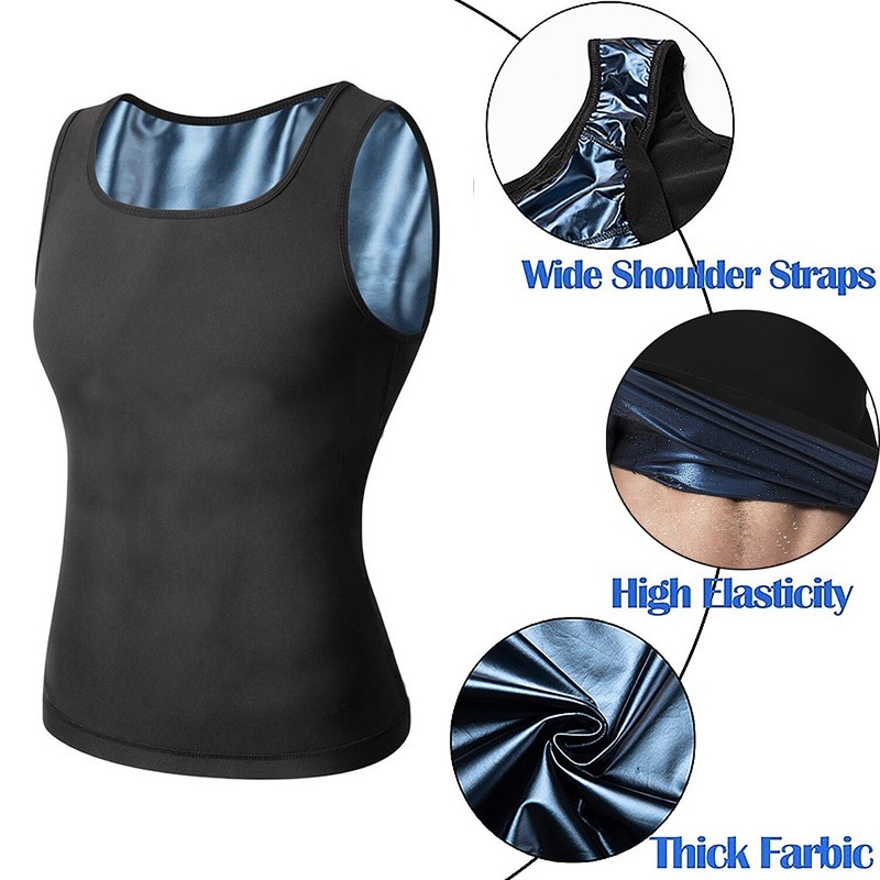 Men's Sweat Body Shaper Sauna Slimming Trainer Shapewear Gym Shirt Workout Vest gallery