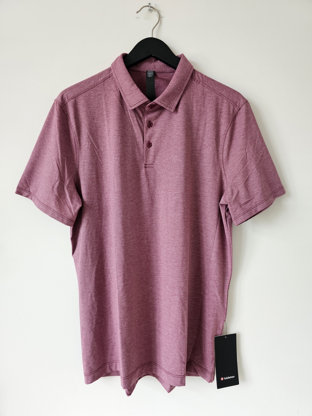 NWT LULULEMON HHDL Heathered Burgundy Evolution SS Polo Top Shirt Men's XL gallery