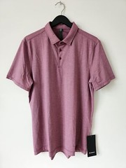 NWT LULULEMON HHDL Heathered Burgundy Evolution SS Polo Top Shirt Men’s XL