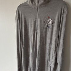 Sport-Tek Men’s L Grey 1/4 Zip Mock Neck Long Sleeve NYC Basketball Logo Tee