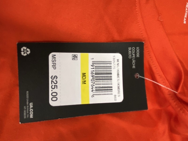 NEW MEN'S UNDER ARMOUR LOCKER TEE 2.0 SHORT SLEEVE COLOR ORANGE SIZE MD/M LOOSE gallery