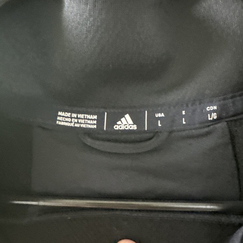 Adidas 1/4 Zip Pullover Large Black Hawks Logo Front Pockets gallery