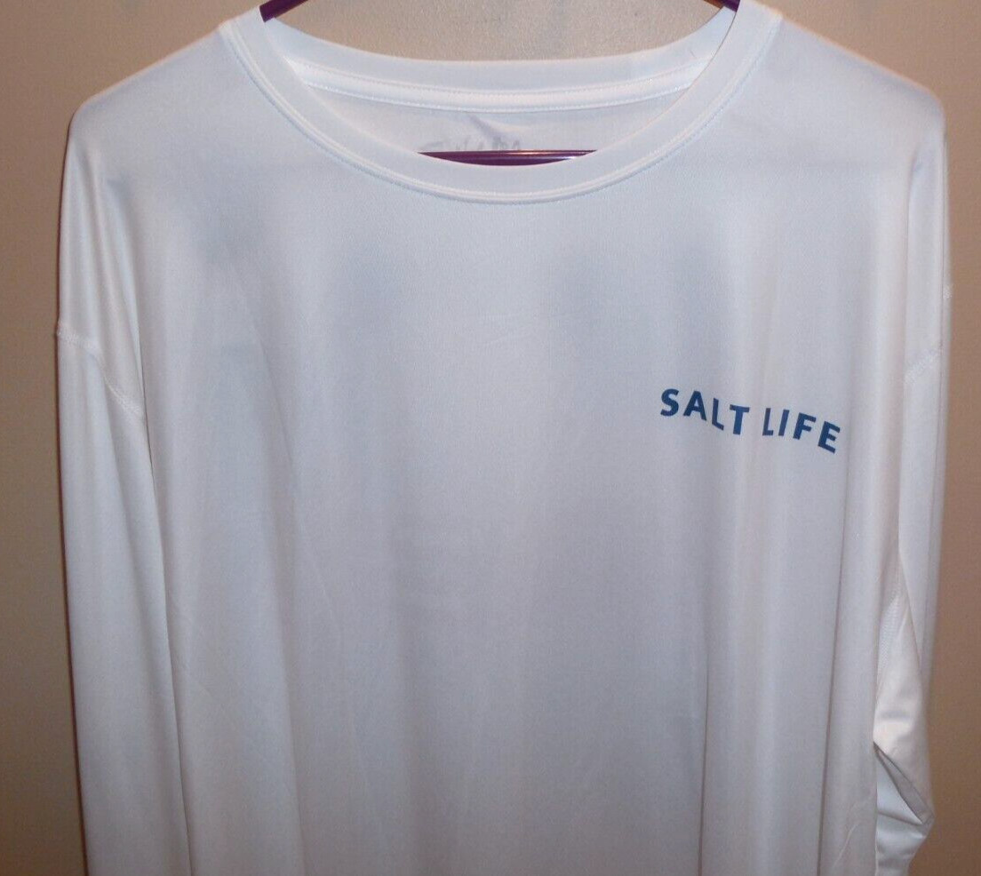 Salt Life Performance SLX Performance L/S Men's Medium Shirt Top White UV 30 New gallery