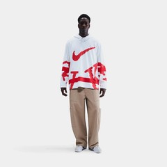 Size L-Nike Sportswear Club Oversized Men’s White/Red Hockey Jersey (HV1137-100)