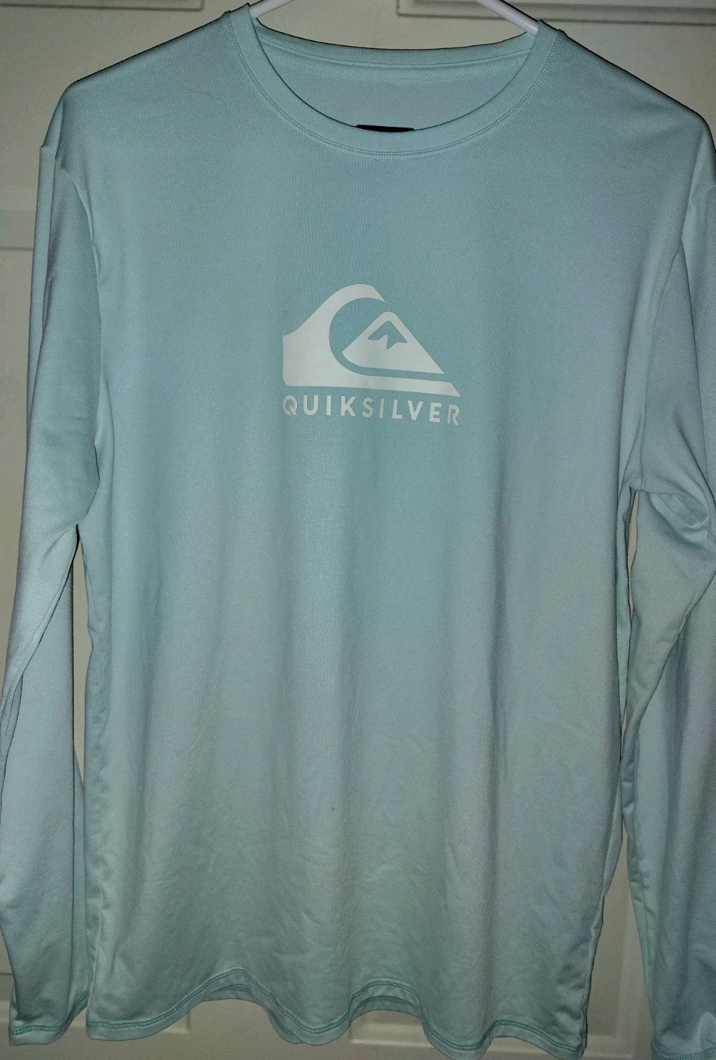 Quicksilver Long Sleeve Quick Dry Surfing Shirt Light Blue Mens Small 36" Chest gallery