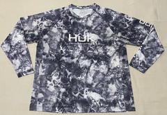 Huk Performance Fishing Shirt Mens XXL Grey Mossy Oak Fracture Camo Long Sleeve