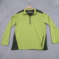 Eddie Bauer Pullover Mens Medium Green Motion FreeDry Quarter Zip Athletic Shirt