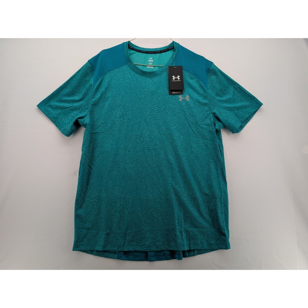 NWT Under Armour COOLSWITCH Printed Short-Sleeved T-Shirt in Birdie Green sz L