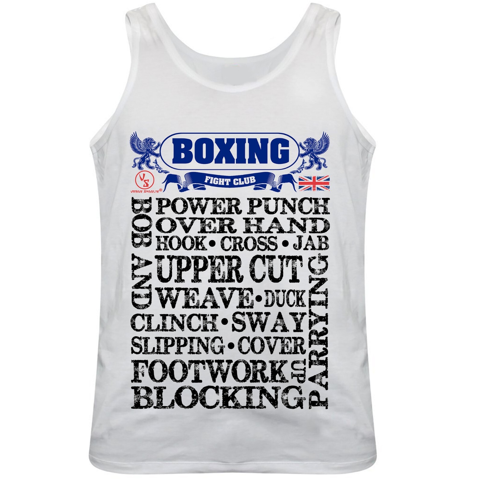 Boxing Fight Club Vest Top, Regular Fit, White gallery