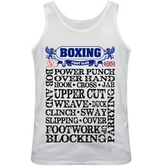 Boxing Fight Club Vest Top, Regular Fit, White