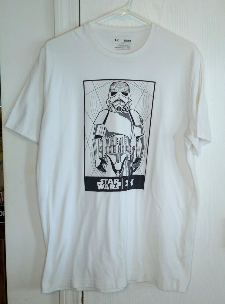 Under Armour MEDIUM Star Wars STORM TROOPER Heat Gear Loose Fit T Shirt